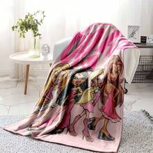1PC Bratzs S Blankets Flannel Sofa Throw Blanket Breathable Throw Blankets,With For Couch, Bed, Camping, Travel, Office, Home Nap, Multipurpose Gift Flannel Blanket-280gsm - multicolour 9 - 查看 5