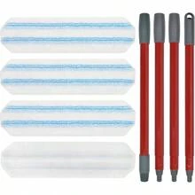 Mop Pads Ocedar H2prO Flat Mop, 4 Pack Mop Refills O - Cedar H2pro Flat Mop, Washable Reusable Microfiber Mop Heads Replacements Ocedar H2 Pro Mop - 4 Pack Mop Refills & Handle - 查看 1