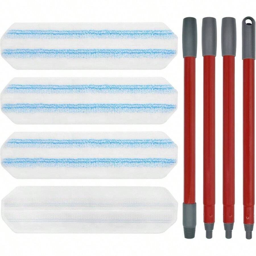 Mop Pads Ocedar H2prO Flat Mop, 4 Pack Mop Refills O - Cedar H2pro Flat Mop, Washable Reusable Microfiber Mop Heads Replacements Ocedar H2 Pro Mop - 4 Pack Mop Refills & Handle - 查看 1