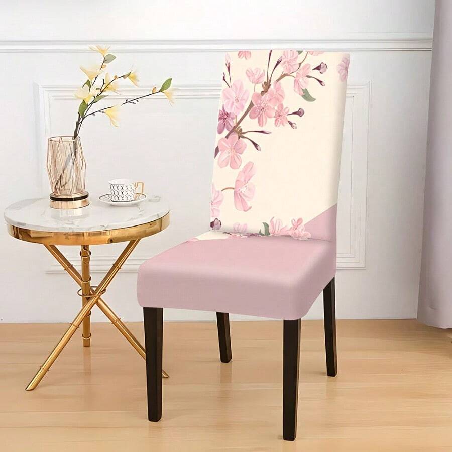 1pc/2pcs/4pcs/6pcs/8pcs/36pcs Set, Romantic Sakura/Vintage Rose Floral Pattern Chair Covers, High Elastic Full Wrap Washable Soft Protective Covers, 2D Printing Technology, Easy To Install And Clean. Suitable For Indoor Decor, Outdoor Dining, Party, Restaurant, Hotel, And Also Can Be Used As Gifts.