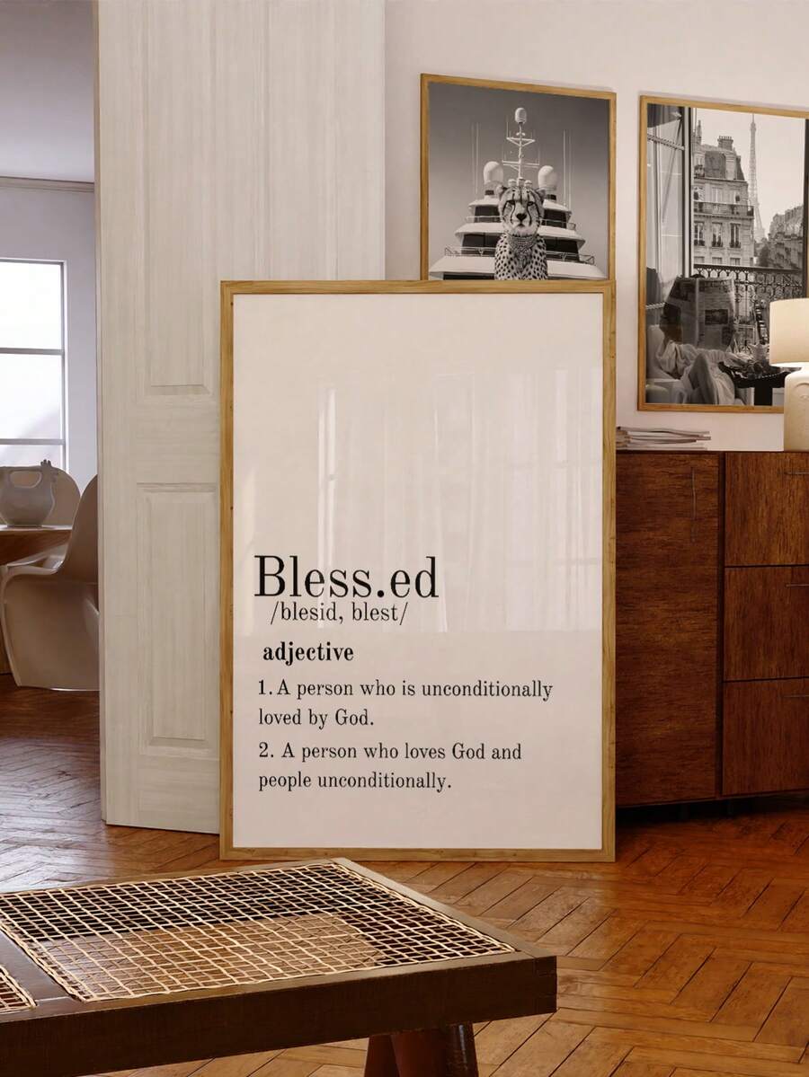 1pc Frameless Modern Typography Inspirational Quote Wall Art Print, Minimalist Poster For Bedroom, Dorm, Living Room Decor, Back To School, Funky Posters, Room Decor, Gift - Word - View 1