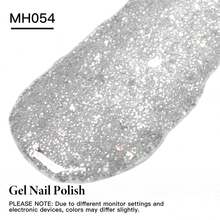 Mtssii 1pc 10ml Y2K Silver Glitter Sequins Gel Nail Polish , Semi Permanent Soak Off UV Gel Varnish For Summer Nails, Manicure Nail Art DIY For Home And Salon Nail Supplies - Silver - View 3