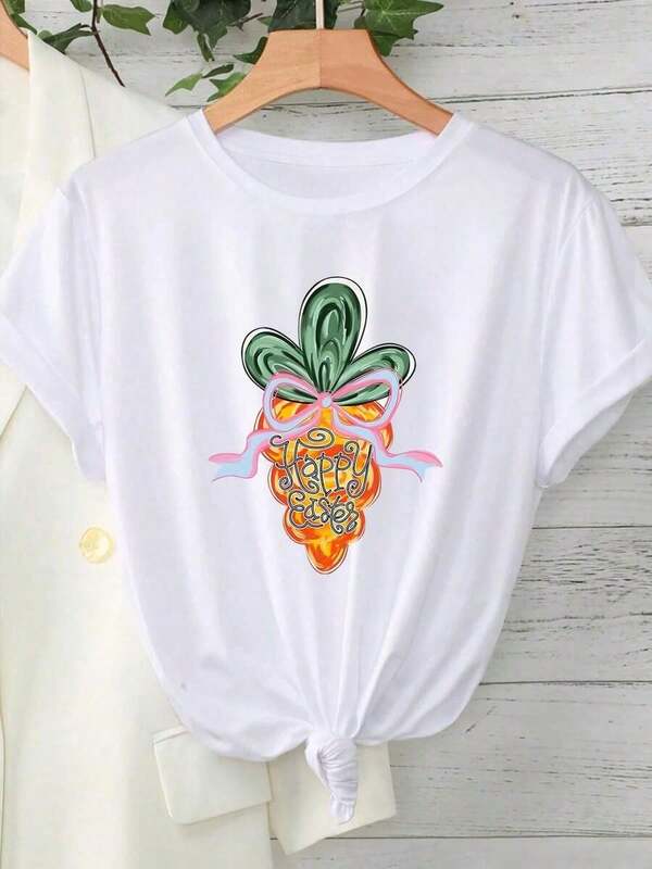 Camiseta Casual de Verano para Mujer 2026, Cuello Redondo, Manga Corta, Corte Holgado, Transpirable. Top Casual de Manga Corta con Hombros Caídos, Talla Grande para Uso Diario.