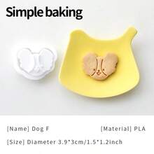 O formă de tăietor de biscuiți drăguță cu model de câine, o formă de biscuiți pentru părinți și copii, provizii pentru prânz pentru sezonul școlar, ștampile pentru biscuiți cu diverse modele de desene animate cu câini, lăbuțe mici și oase mici și o formă de desert, potrivită pentru prepararea de mici gustări ca daruri. - Vizualizare 23