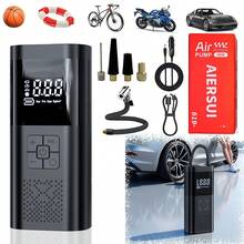 SUITU Tire Inflator Portable Air Compressor - Features A Digital Pressure Gauge; The Upgraded Model Includes A Carrying Case And A Power Bank Function (Upgraded Model Only) For Cars, Motorcycles, Bicycles, And Sports Balls7.4V/DC12V 2000MAH - Wireless Model - View 15
