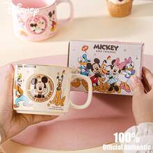 Disney 迪士尼正版米奇情侣咖啡杯，卡通设计带徽章，高品质家用陶瓷杯，礼品及纪念品 - 彩色 - 查看 8