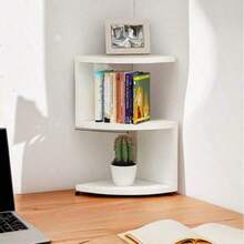 Corner Wall-Mounted Shelf, 5-Tier Corner Bookshelf, Floating Display Rack, Suitable For Home, Living Room, Bedroom, Office, Bathroom, Small Space Decoration - White - View 4
