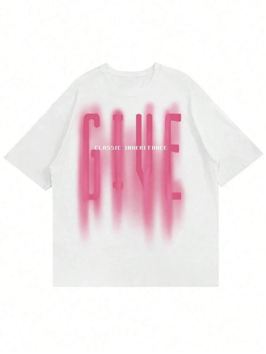 Men's Graphic Letter T-Shirt - White - View 1