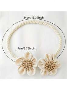 1/2pcs Attaches de rideaux style bohème faites à la main avec fleurs, crochets de rideaux en corde tressée, sangles de rideaux de décoration rustique de ferme, convient pour la maison, le salon, la chambre, pinces de rideaux esthétiques et mignonnes, crochets de rideaux - multicolore - Voir 3