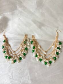 Dây chuyền bông tai kiểu Bohemian đính ngọc trai giả và hạt cườm, có thể phối ngẫu nhiên với bất kỳ loại bông tai nào, phù hợp cho phụ nữ đeo hàng ngày, dự tiệc hoặc đám cưới. - Loại mặt dây chuyền - Xem 4