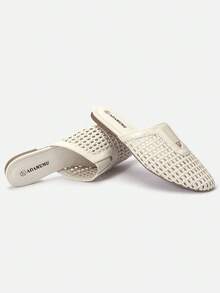 Giày sandal nữ ADAMUMU cao cấp thời trang mới, dệt thủ công, chất liệu thoáng khí, kiểu dáng đế bằng thoải mái, thích hợp cho đi làm hàng ngày hoặc đi nghỉ mát. - trắng - Xem 5
