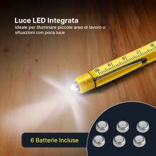 Avilia Penna Multifunzione 8 in 1 con Clip, Stilo Touch, Livella e Luce LED - A - Visualizzare 2