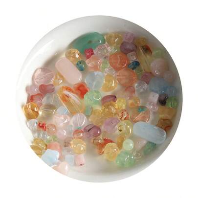 Acrylic Mixed Jelly Color Beads, DIY Craft Beads Material, Suitable For Bracelets, Phone Chains And Other Accessories, Asymmetrical Beads For Wearing