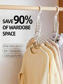 360° Rotating Vertical Wardrobe Storage Rack, Space-Saving Multi-Function Closet Hanger, Can Hold 5 Garments At Once, Suitable For Shirts, Sweaters, Jackets, Home And Dorm Use - Multicolor - View 4