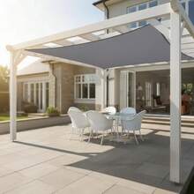 1 Set Of Large Rectangular Waterproof Sunshade Sail, Providing 98% UV Protection, Suitable For Courtyards, Gardens, Swimming Pools And Outdoor Camping. Includes Steel Cables For Installation. - Multicolor - View 3