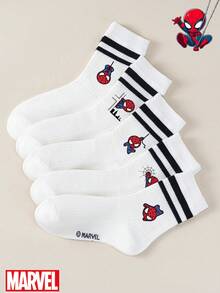 1/5 đôi tất trẻ em Marvel Spider-Man, bao gồm họa tiết Spider-Man, tất bèo nhún, tất viền bèo nhún, tất cổ ngắn màu trắng, tất cổ ngắn cho bé gái, tất cổ ngắn cho bé trai, tất cổ ngắn trẻ em, tất cổ cao sọc đen trắng, tất cổ cao cho bé gái, tất cổ cao cho bé trai, tất cổ thấp mềm mại thoáng khí, tất thuyền chống trượt, tất cổ cao họa tiết hoạt hình ngộ nghĩnh, kiểu dáng dễ thương thường ngày, phù hợp để mặc hàng ngày. - màu đen - Xem 13