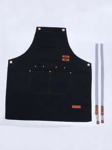 SikeSike 1pc Canvas Waterproof Apron With Pockets, Suitable For Cafes, Restaurants, Milk Tea Shops, Flower Shops, Coffee Roasteries And Other Occasions. Women's Waterproof Bib Overall Workwear - Multicolor - View 16