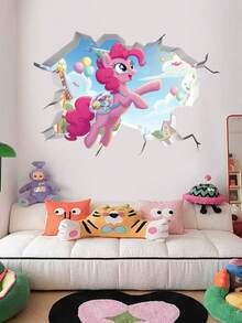 MY LITTLE PONY 小马宝莉系列破窗3D卡通防水贴纸，涂鸦装饰破墙，可移除卡通电影动漫贴纸 - 多款 - 查看 2