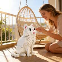 豪华1651件套迷你积木游戏，适合成人作为玩具缓解压力和焦虑，趣味成人游戏套装，创意宠物模型拼搭拼图，完美生日礼物，一套黑猫拼搭模型（含贴纸） - 彩色 - 查看 10