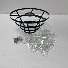DIY水晶吊灯 - 现代多层水晶灯罩，适合组装（水晶配件） - 黑色 - 查看 2