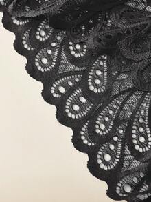 APRSEA 3pcs Women's Lightweight Breathable Sexy Lace Feather Pattern Thong Panties, Random Colors - Multicolor - View 4