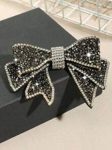 A Stylish Black/Light-Colored Shimmering Decorative Clip For Women, Perfect For Parties, Holidays, And Valentine's Day. - 黑色 - 查看 5