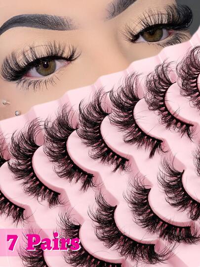 7 Cặp Mi Giả SE LASHES dày dặn, cong dài, lý tưởng cho chụp ảnh, chất liệu giả lông chồn mềm mại tự nhiên, có thể tái sử dụng, chống thấm nước, phù hợp cho người mới bắt đầu, hoàn hảo cho lễ hội hóa trang, lễ hội âm nhạc và sử dụng hàng ngày.