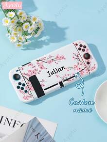 Ayotu Custom Sakura Tree Pattern Switch Console Case & Accessories Kit, Compatible With Switch / Switch OLED / Switch Lite, Including Protective Case, Storage Bag, Dock Cover, Host Dust Cover, Game Card Case More, Ideal Gift For Game Enthusiasts,Christmas, Valentine's Day, Spring & Back To School - White - View 16
