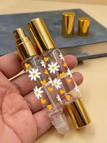 Bow & Cherry Dual-Function Perfume Bottle | 2-In-1 Dual-Head Perfume Sprayer | Rollerball & Spray Dual Function | Transparent Bottle With Minimalist Print | Leak-Proof Cap | Suitable For All Types Of Perfume Daisy & Heart Dual-Function Perfume Bottle | 2-In-1 Dual-Head Perfume Sprayer | Rollerball & Spray Dual Function | Transparent Bottle With Minimalist Print | Gold Leak-Proof Cap | Suitable For Perfume, Cologne & Essential Oils - Multicolor - View 8