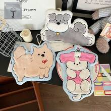 1pc Cute Puppy Shaped Towel, Highly Absorbent, Hanging Design Suitable For Kitchen, Bathroom, Room Decor, Easy To Clean, Kitchen Towel, Bathroom Accessory (Actual Product Color May Slightly Differ From The Picture) - Multicolor - View 12
