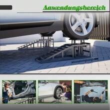 2-Piece Car Loading Ramp Set, Height-Adjustable, With Jack, Loading Ramp, Lifting Platform - Grey - View 5
