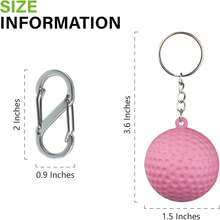 SANDIAN, Soft PU Ball Set, 3 Balls With Carabiner Clip, Bag Charms, Chains, White Yellow Pink Pack - 1 - View 6