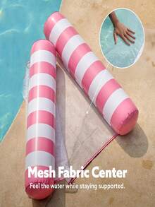 1pc Inflatable Float Bed, Minimalist Dual-Tube Design, Striped Pattern, PVC Material, Summer Swimming Pool & Beach Party Accessory, Suitable For Vacation & Pool Leisure, Applicable For Water, Swimming Pool, Beach, Theme Party, Inflatable Floating Seat, Inflation Pump Sold Separately - Twin-tube Floating Bed - View 8