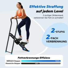 MERACH Sube escaleras para entrenamiento en casa, resistencia ajustable y pedales, nueva versión de máquina de escalada vertical para entrenamiento de cuerpo completo, escaladora de entrenamiento cardiovascular plegable compacta con rango de pasos extendido. - Negro - Resistencia ajustable - Ver 2