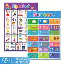 Lachilly 2 PCS/Set ABC Alphabet Numbers 1~20 Poster Set, Educational Charts Learning And Education Toy For Kid, School Classroom Resources Educational Toys, Alphabet Mathematics Learning Assistance Tools - Multicolor - View 3