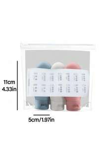 3pcs Refillable Silicone Travel Bottles Leak-Proof Squeezable Silicone Travel Size Containers, Silicone Travel Bottle Set For Filling Cosmetic Shampoo Liquids, Leak-Proof Refillable Containers, Practical Travel Bottle Set, Travel Toiletry Bottle Shampoo Travel Container Travel Shampoo Container PP Lotion Bottle,Travel Essentials - Multicolor - View 11