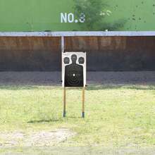 Portable Target Stand (Holds 2 Targets) | 3/5-Prong Ground Spikes For Stability On Grass & Dirt | Wind-Resistant Steel Paper Holder For Airsoft, BB Guns & Rifles | Tool-Free Adjustable Height,44978595 - Hot Pink - View 5