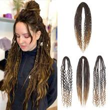 Blonde Mixed Dreadlock Extensions Set For Women - 24" Double Ended, 15pcs Curly Dreads With Loose Waves - Multicolor - View 12