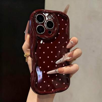 Ốp lưng mềm họa tiết chấm bi, tương thích với IP17/IP17PROMAX/Iphone16/Iphone16pro/Iphone16promax/Iphone15/XR/7p8p/P12promax/P13promax/P14PROMAX/P13/P14/P11/P12/P14, ốp bảo vệ điện thoại dày dặn, dễ thương và thời trang cho XS/S/XSMAX/78GES2