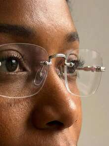 1 para modnych, przezroczystych okularów bezramkowych, oprawki bezramkowe w kolorze złotym i srebrnym, luksusowe, estetyczne okulary na wiosnę 2026 r., lekkie i łatwe w noszeniu, odpowiednie do dojazdów do pracy, biura, na ulicę i w podróż, luksusowe, błyszczące okulary bezramkowe, szybka wysyłka - Srebro - Zobacz 1