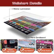 Large World Cup Schedule Poster 2026 A1 Size-32.6" X 23.2" 2 Pcs World Cup Merchandise 2026 Calendar Wall Chart Decorations Soccer Tournament Wallchart For Fans Home Office Bar Party Decor - A1 Folded - View 4