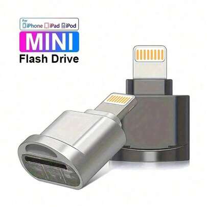 1pc Micro TF Card Reader Adapter, Compatible With IPhone/OTG To Micro TF Card Reader Viewer Adapter, Storage Card Reader For IPhone 14 Pro Max/14 Pro/14 Plus/14/13/12/11/XS/XR/8/7/6 Series