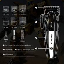 VGR Professional Wireless Electric Hair Clipper With Digital Display, High Power Adjustable Speed V-285C V-285T - Multicolor - View 8