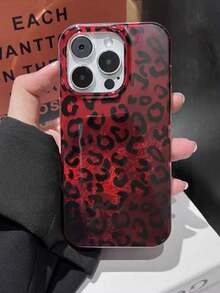 獵豹豹紋漸層紅豹紋手機殼，適用於 iPhone 16 Pro Max、15、14、13 Pro、12、11 Plus，極簡優雅設計，防震保護，適用於 iPhone 17 Pro Max、17 Pro、17、17 Air 智慧型手機 - 紅底紋 - 查看 5