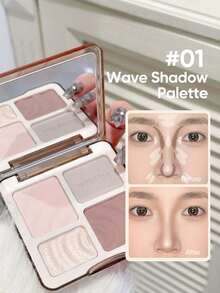 9g Peach Blossom Highlighter & Contour Palette, Multi-Functional Matte Brightening & Shading Nose Palette, Suitable For Beginners, Can Be Used As Gift, Party, Wedding, Date, Fashion Makeup, For Women - #01 - View 2