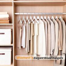 10/5/1 chiếc Móc treo quần áo bằng gỗ trơn nhẵn với các rãnh cắt chính xác và móc kim loại xoay được - Lý tưởng cho áo sơ mi, áo khoác, áo vest và váy, được phủ lớp cao su. - Nhiều màu - Xem 8