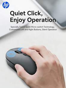 HP M241 2.4G Wireless Mouse, 1600 DPI 3 Adjustable Levels Optical Mouse, Ergonomic Design, 6-Month Battery Life, Plug & Play, USB Receiver Storage, Compatible With Windows PC, Mac, Chromebook, Laptop - View 2