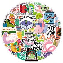 50pcs Cartoon Caterpillar Stickers, Cute Decor For Book Lovers, Guitar, Trash Can - kutu buku - View 5