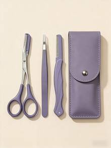 Bộ dụng cụ chăm sóc lông mày chuyên nghiệp 3 món (dành cho cả nam và nữ), gồm: máy tỉa lông mày, nhíp vát, kéo tỉa lông mày có lược, bộ dụng cụ tẩy lông và tạo hình lông mày. - Màu tím - Xem 13