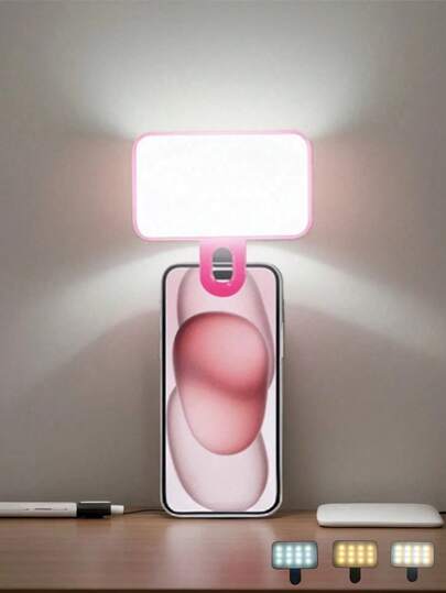 NEXOSYNTH 三档可调色温LED自拍灯，可充电手机自拍灯，电脑视频会议照明灯，便携式迷你灯